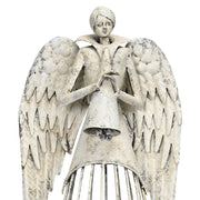 Art Ferro krém fém angyal figura 71 cm magas, részletgazdag kidolgozással