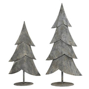 Junker szürke bádog dekor fenyőfák két méretben, antikolt felülettel
