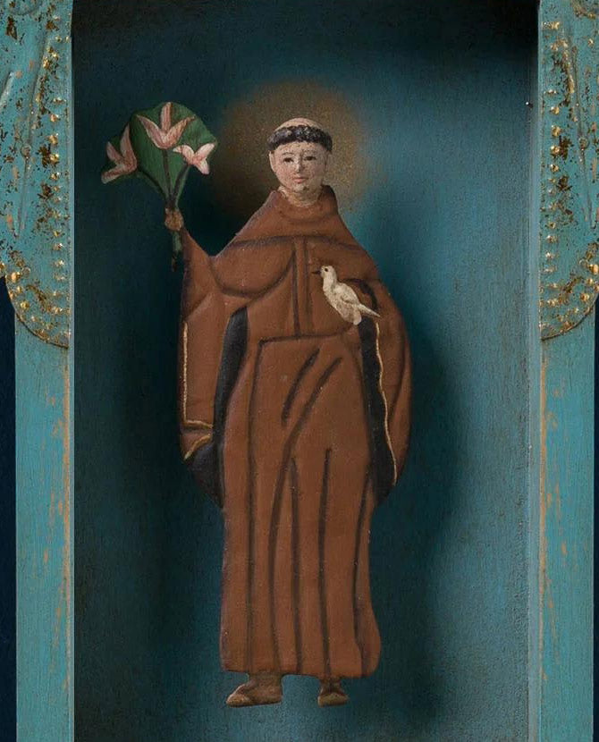 Szent Ferencet ábrázoló dioráma.