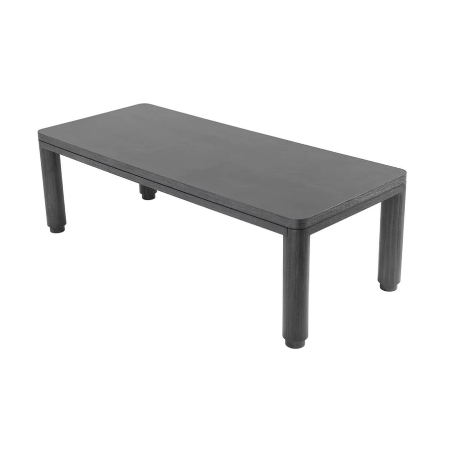 Grafitszürke színű tölgyfurnérból készült, formatervezett design étkezőasztal.