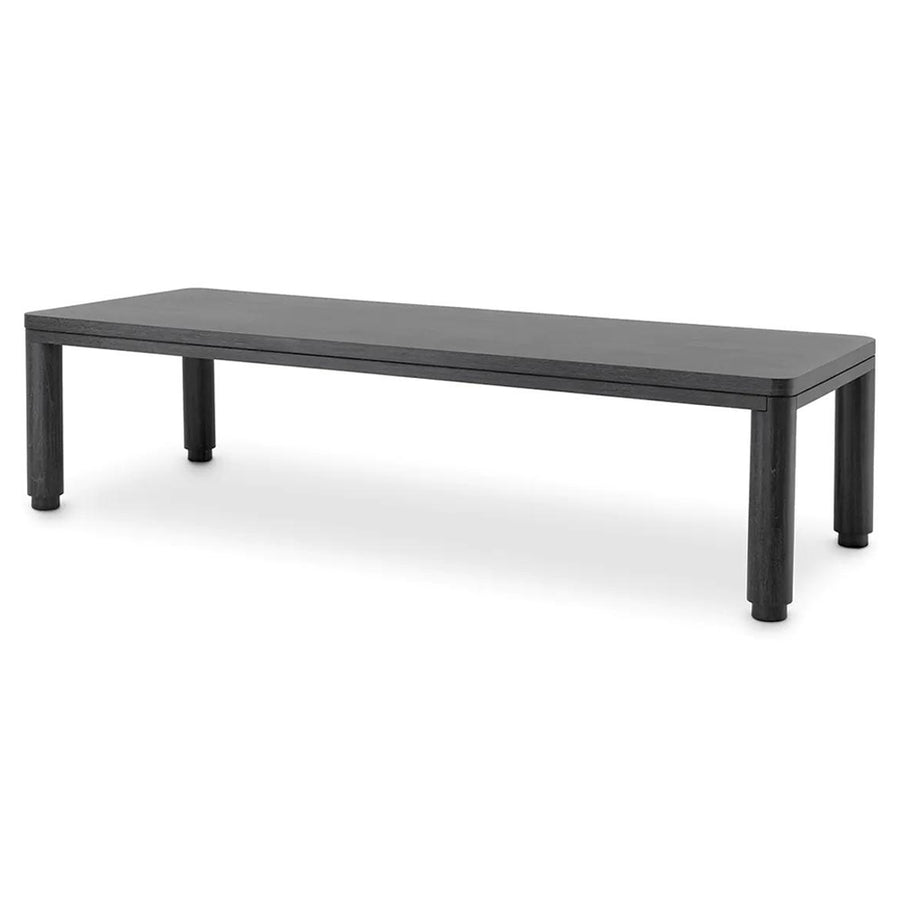 Grafitszürke színű tölgyfurnérból készült, formatervezett design étkezőasztal.