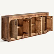 Natúr színű, újrahasznosított fenyőfából készült, kézműves tálaló.