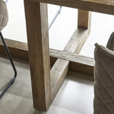 BALI étkezőasztal masszív kőrisfa lábazat és keresztmerevítés részlet