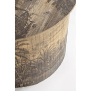 Dzsungelt ábrázoló, bambuszból készült dohányzóasztal.