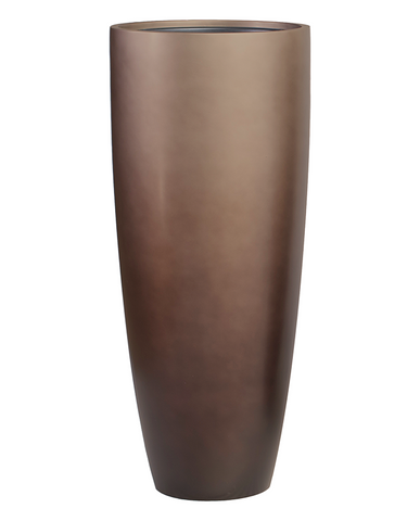 BAQ Gradient kompozit kaspó – Matt Coffee színű, karcsú, hengeres forma, 95 cm magas design kaspó üresen.