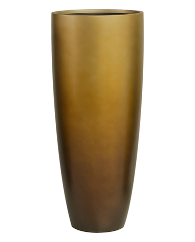Matt Honey színű BAQ Gradient kaspó – 95 cm magas, karcsú, hengeres forma, kézzel festett kompozit felülettel.