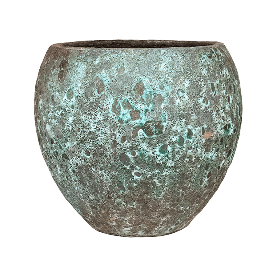 BAQ Lava Balloon Relic Jade kerámia kaspó 60 cm – egyedi zöldes árnyalatú kaspó kültéri és beltéri használatra