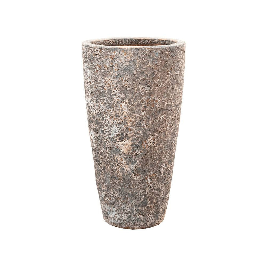 Kézzel készített kerámia kaspó a BAQ Lava kollekcióból, Partner Straight formában, 65 cm-es magassággal.