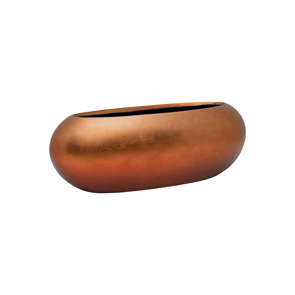 BAQ Metallic Boat Matt Copper kaspó – matt felületű, kézzel készült csónak formájú kaspó beltérbe, réz árnyalatban