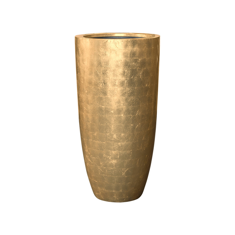 BAQ METALLIC PARTNER GLOSSY GOLD kaspó fehér háttér előtt, 90 cm-es méretben