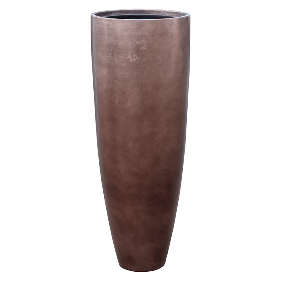 Modern, karcsú kaspó matt kávé színben – 90 cm magas változat