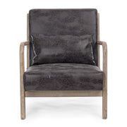 ANCILLA barna kaucsukfa-műbőr fotel