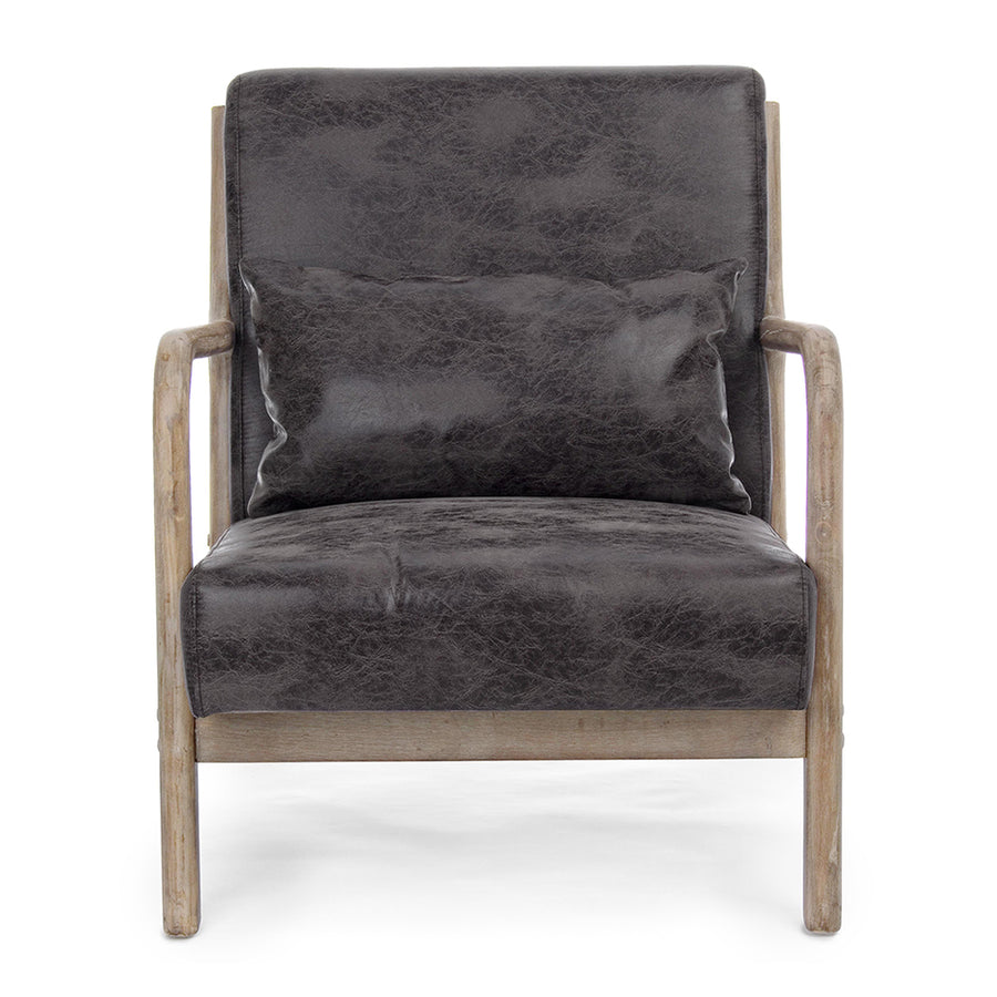 ANCILLA barna kaucsukfa-műbőr fotel