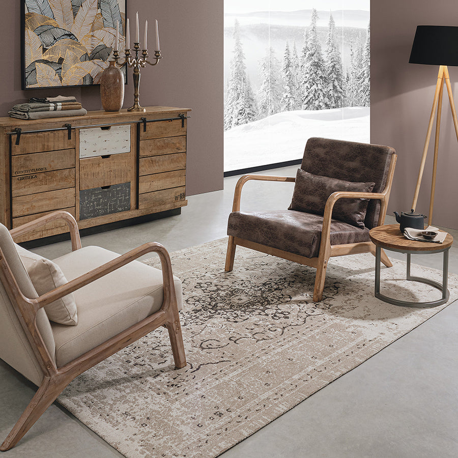 ANCILLA barna kaucsukfa-műbőr fotel