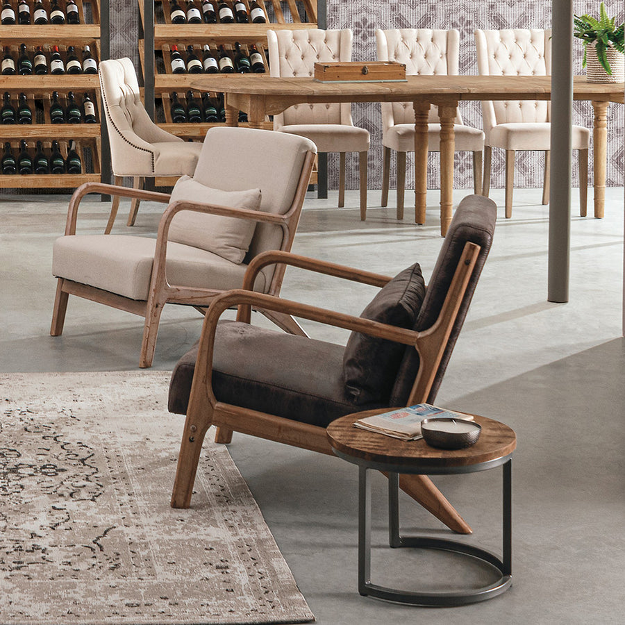 ANCILLA barna kaucsukfa-műbőr fotel