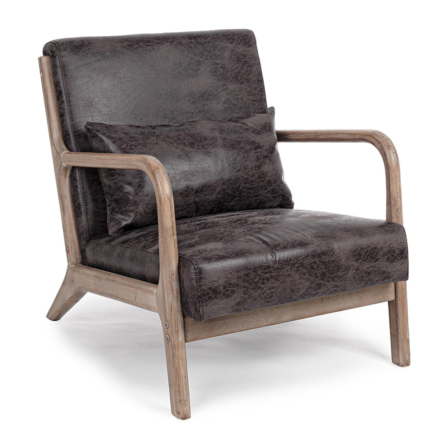 ANCILLA barna kaucsukfa-műbőr fotel