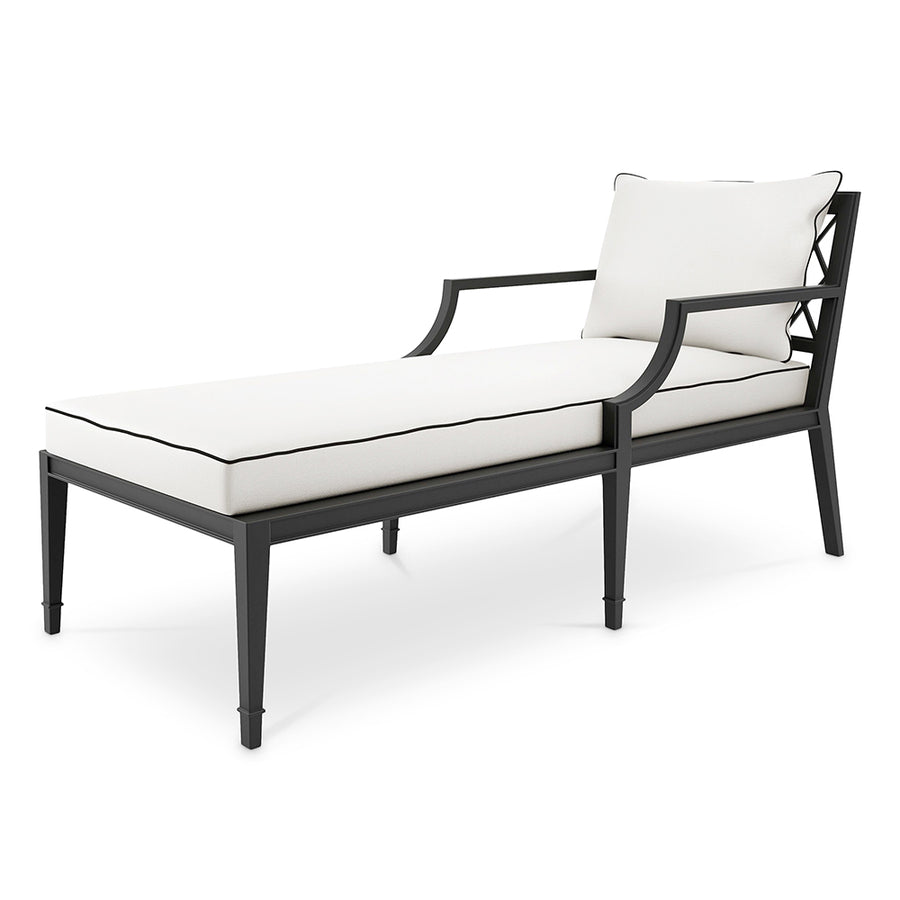 BELLA VISTA fekete Sunbrella® napozóágy bal oldali nézet
