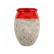 Piros mázas BIOT Provence kerámia kaspó 70 cm, kézzel készült francia design kaspó