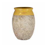 Sárga mázas BIOT Provence kerámia kaspó 70 cm, antikolt felületű kézműves francia kaspó