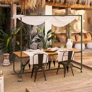 mobil kerti asztal rögzíthető kerekekkel loft stílusban