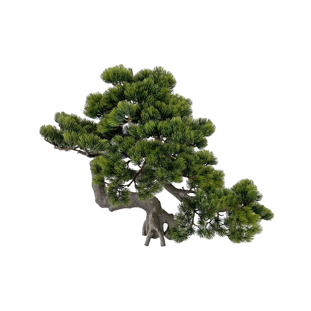 Zöld színű, mű fenyő bonsai fa.