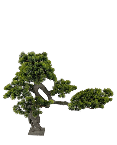 Zöld színű, mű fenyő bonsai fa.