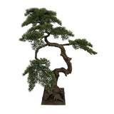 BONSAI mű fenyő bonsai fa 150 cm élethű japán stílusú dekorációs növény teljes nézetben
