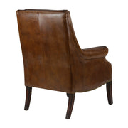 Dohánybarna színű bőrrel kárpitozott bőrfotel.