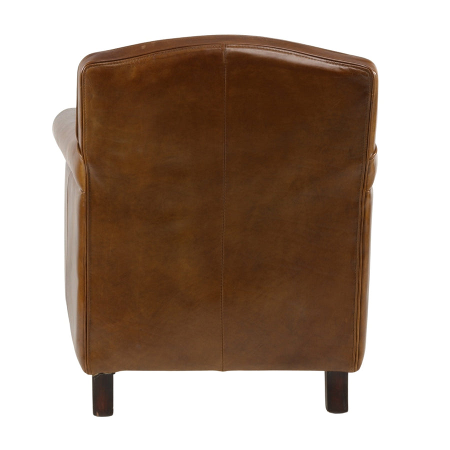 A Normandie kollekcióhoz tartozó vintage stílusú fotel hátsó nézete, klasszikus, ívelt háttámlával.