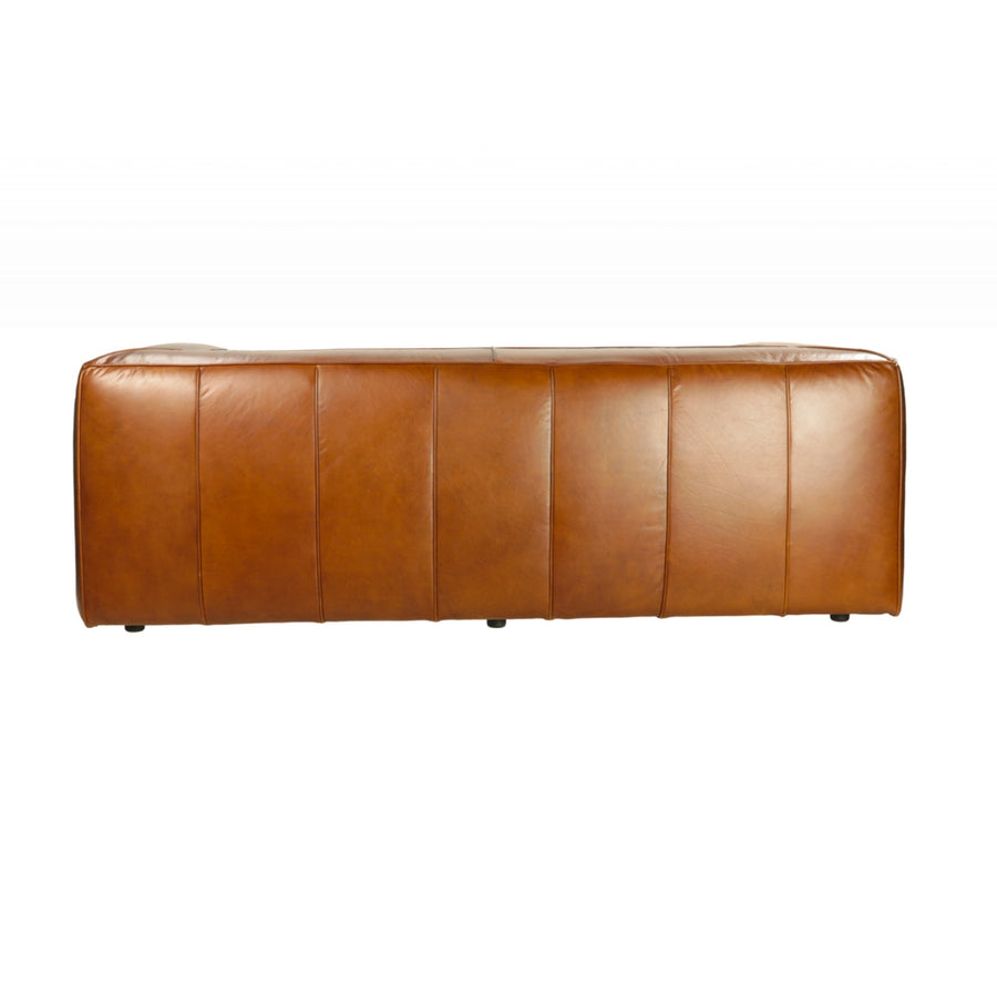 Hátulnézet a Boston loft stílusú bőrkanapéról, karakteres barna marhabőrrel