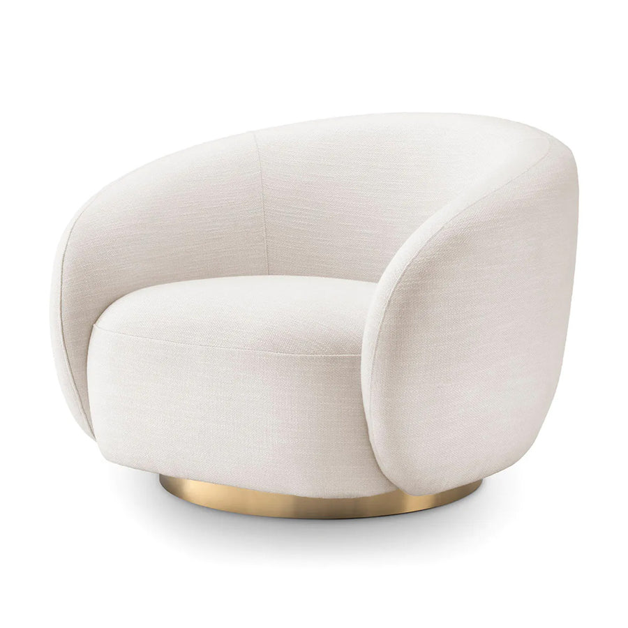 BRICE fehér forgó design fotel