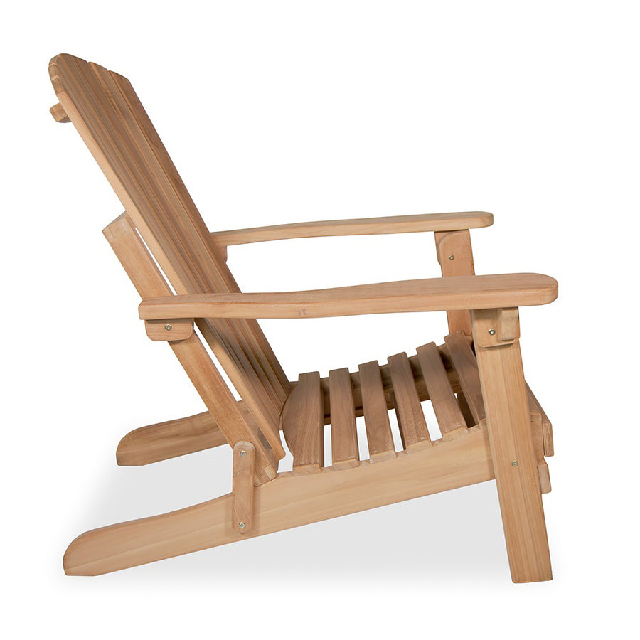 BRISA teakfa pihenőszék oldalnézetből ergonomikus háttámlával