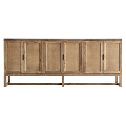 Elölnézet – Byremo natúr szilfa tálaló 220 cm, rattan ajtókkal