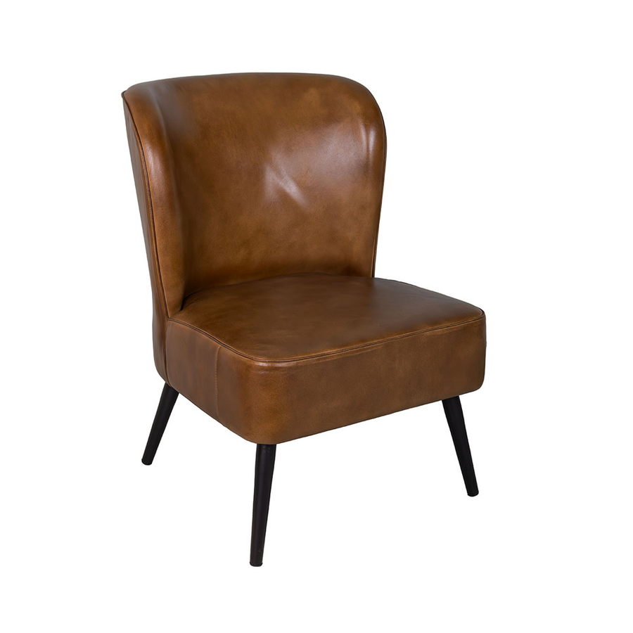 Cadillac bőr klubfotel elölnézet marron cognac bivalybőr kárpitozással