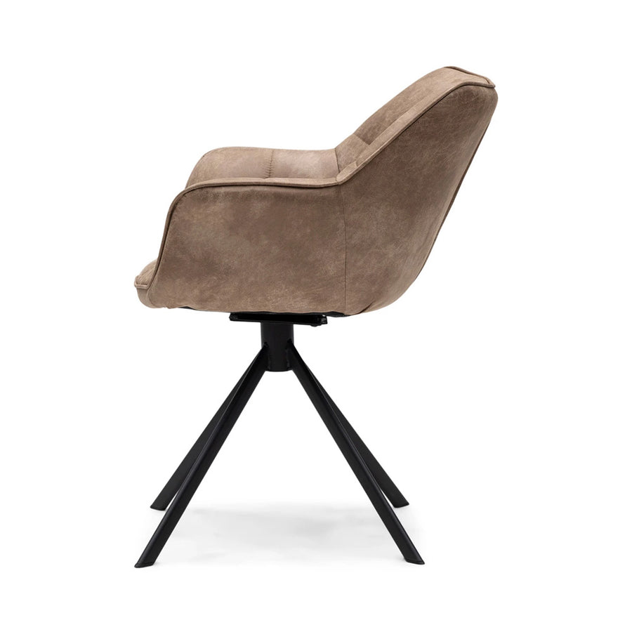 camel barna bőr design étkezőszék perspektíva