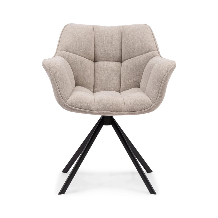 natúr len forgó étkezőfotel elölnézet