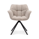 natúr len forgó étkezőfotel elölnézet