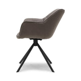 taupe kárpitozott forgószék hátulnézet