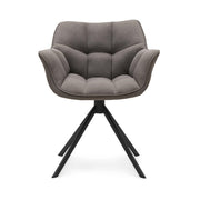 taupe szövet forgó étkezőfotel elölnézet