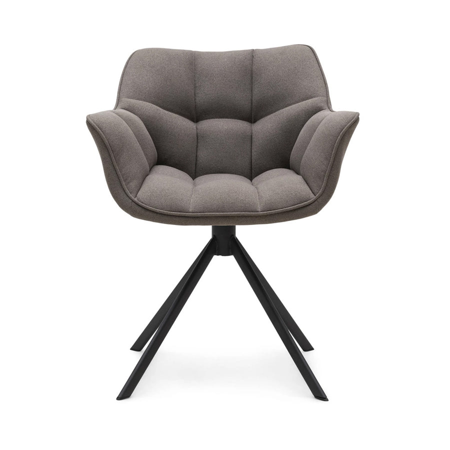 taupe szövet forgó étkezőfotel elölnézet