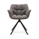 taupe szövet forgó étkezőfotel elölnézet