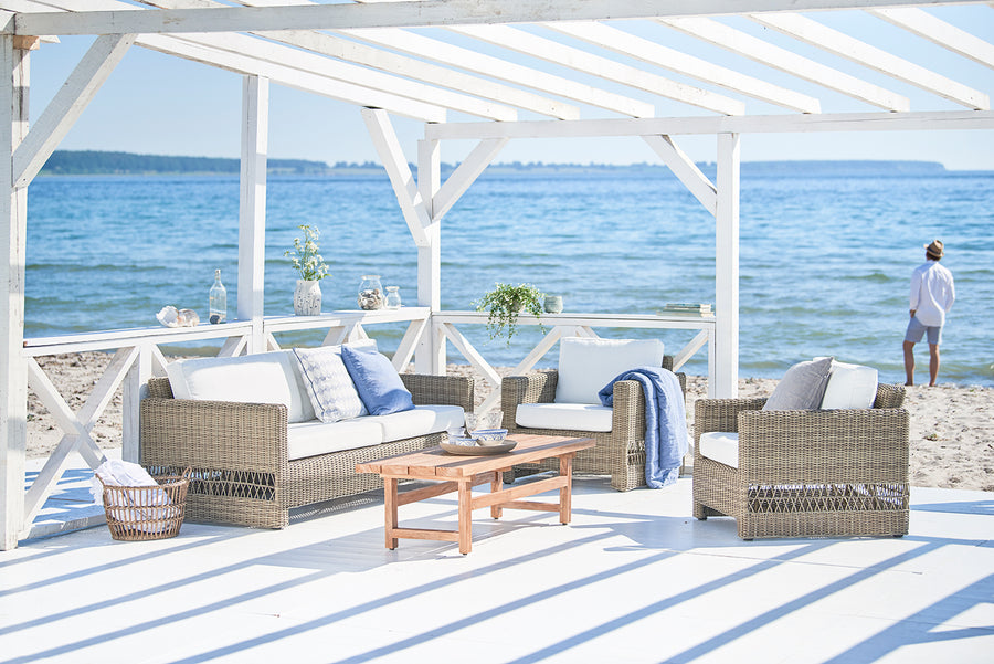 Antikszürke színű, műrattan kerti fotel