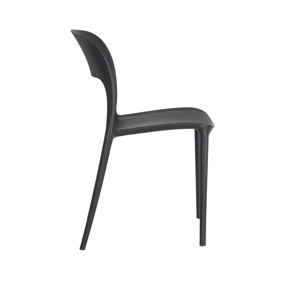 Sötétszürke polipropilén bisztrószék.