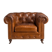  Chester konyakbarna bőrfotellel 