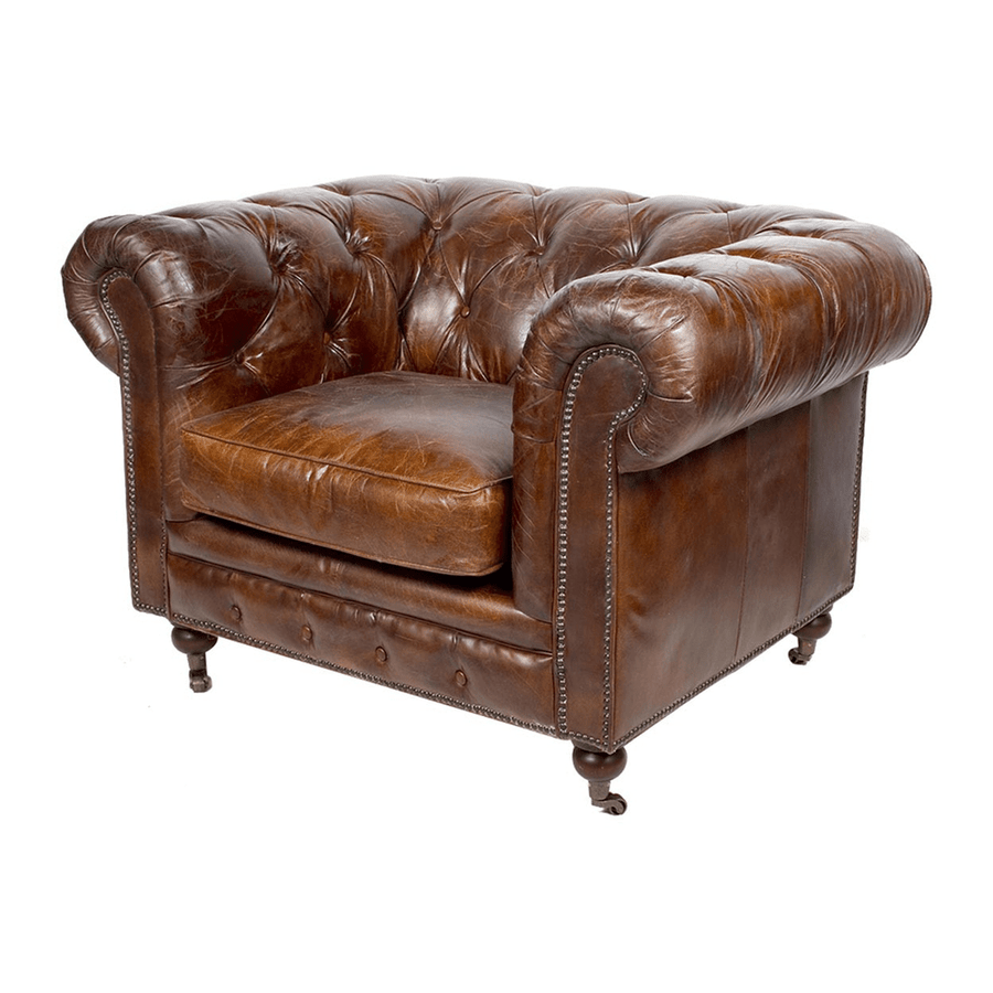 Chesterfield Cigar bőrfotel háromnegyedes nézetben