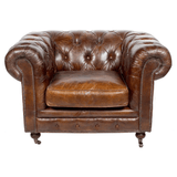 Chesterfield Cigar dohánybarna vintage bőrfotel elölnézetből
