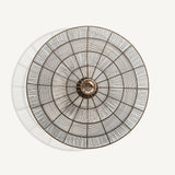 Circle fém design falilámpa elölnézetből, bronz színű, art deco stílusú fém huzalszerkezettel, 60 cm-es átmérővel.