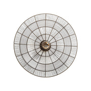 Circle fém design falilámpa elölnézetből, bronz színű, art deco stílusú fém huzalszerkezettel, 60 cm-es átmérővel.