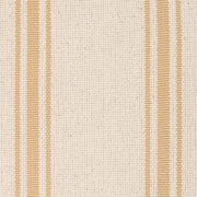 Szövetminta közelről – okker csíkos pamut-poliészter kárpit textúrája.