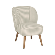 CLUB EMMA zöld csíkos klub fotel, kaucsukfa lábakkal, vintage stílusban.